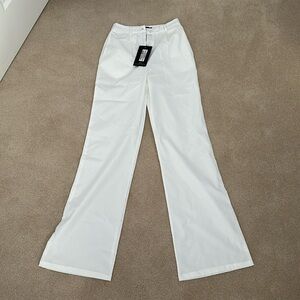Pretty little thing white peach skin straight leg pants